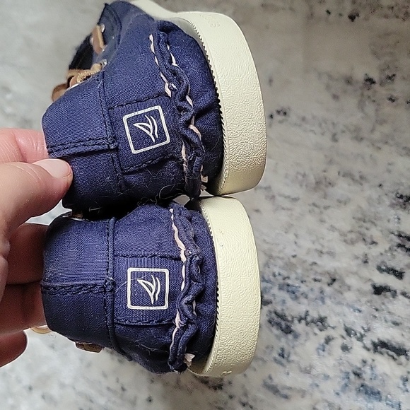 Men's Sperry boat shoes in blue canvas - Picture 5 of 6
